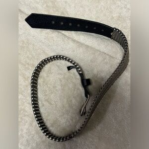 Brave Leather Metallic Black Belt